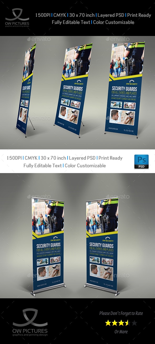 Security Guards Signage Template, Print Templates | GraphicRiver