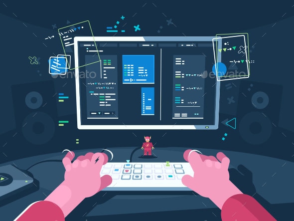 Programming and Coding, Vectors | GraphicRiver