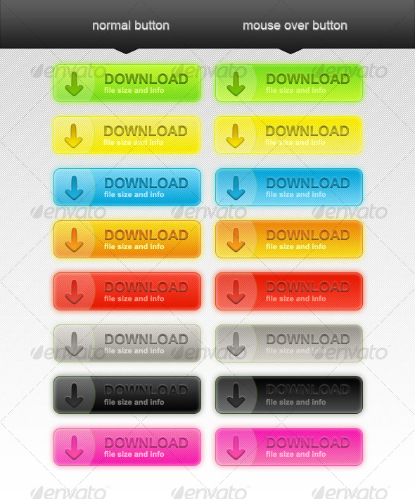 8 Download buttons, Web Elements | GraphicRiver