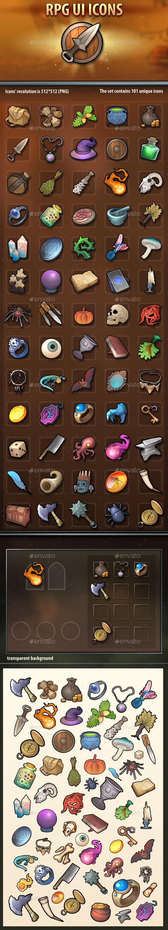 RPG UI Icons, Game Assets | GraphicRiver