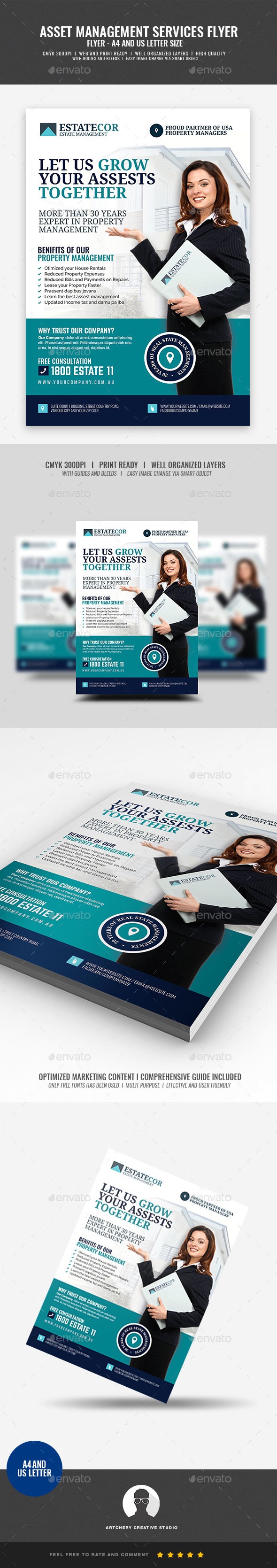 Asset and Real Estate Management Flyer, Print Templates | GraphicRiver
