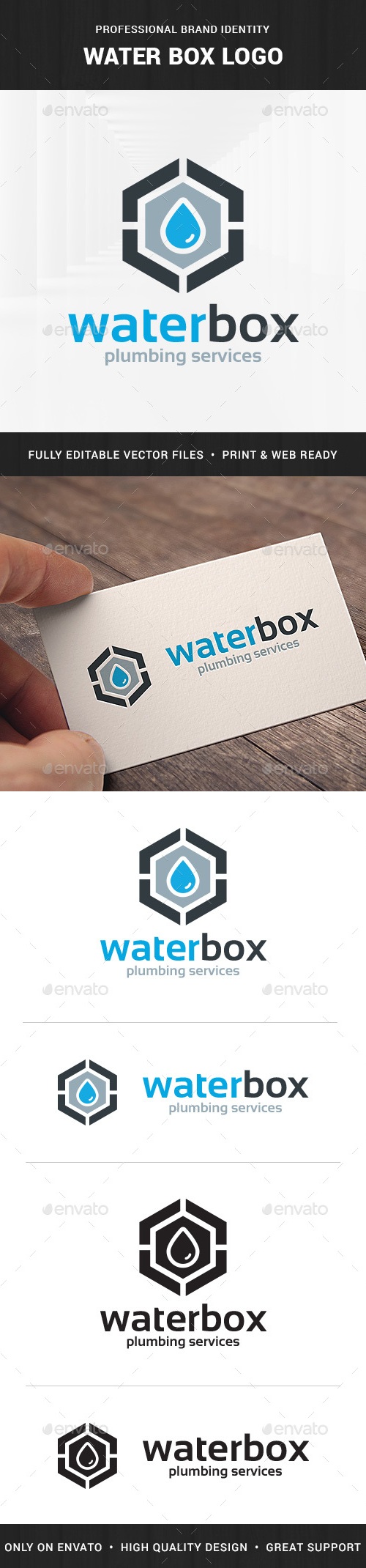 Water Box Logo Template, Logo Templates | GraphicRiver