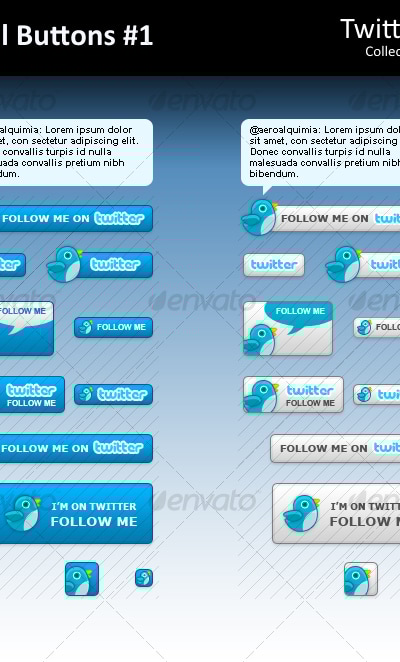 Twitter - Social Buttons #1, Web Elements | GraphicRiver