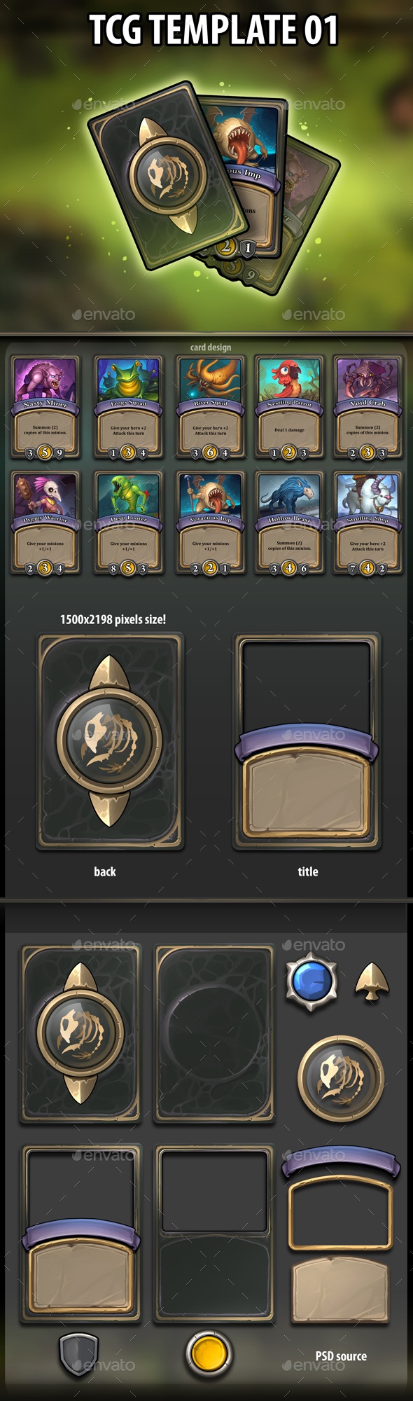 TCG Template 01, Game Assets | GraphicRiver