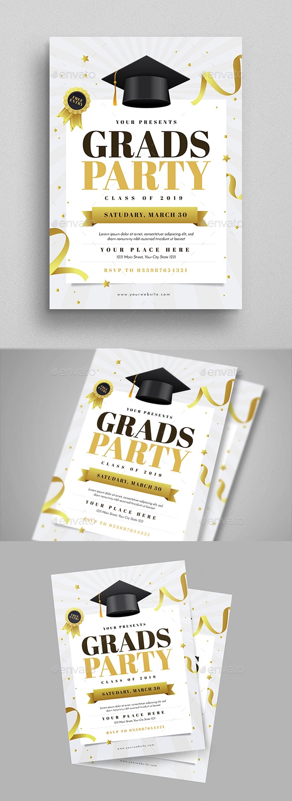 Graduation Party Flyer, Print Templates | GraphicRiver