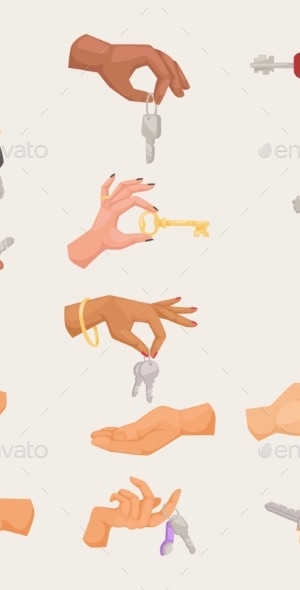 Human Vector Hand Holding Key, Vectors | GraphicRiver