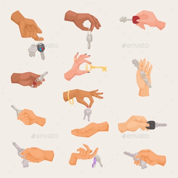 Human Vector Hand Holding Key, Vectors | GraphicRiver
