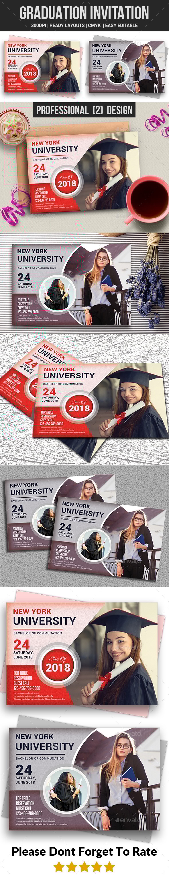 Graduation Invitation, Print Templates | GraphicRiver