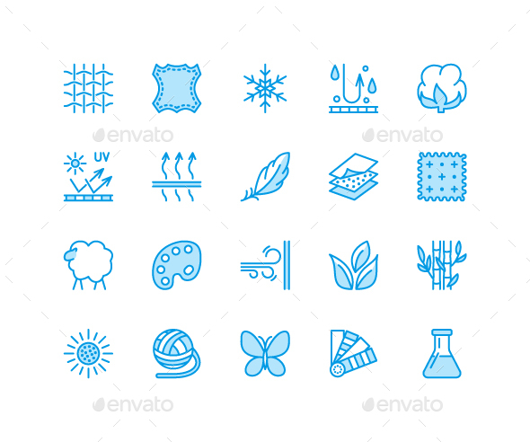 Fabric Features Icons, Icons | GraphicRiver