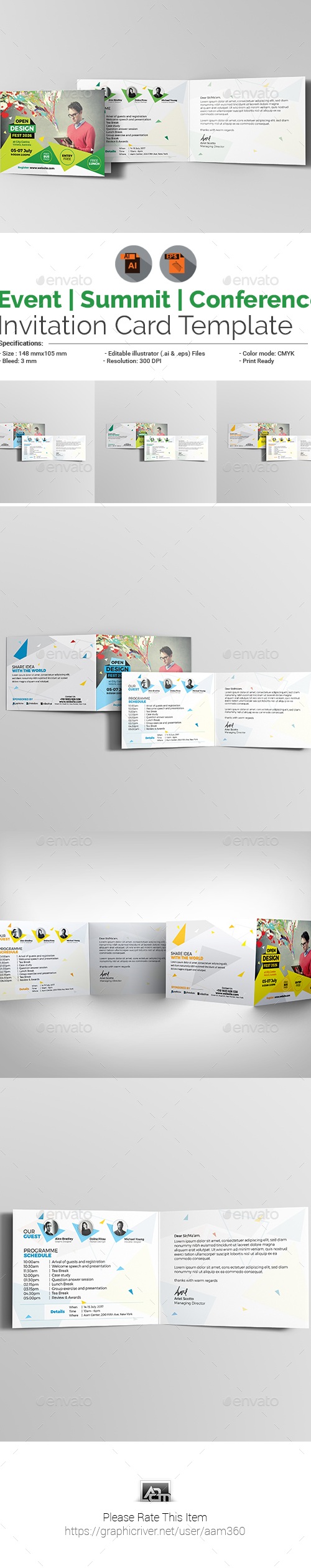 Event/Summit/Conference Invitation Card Template, Print Templates ...