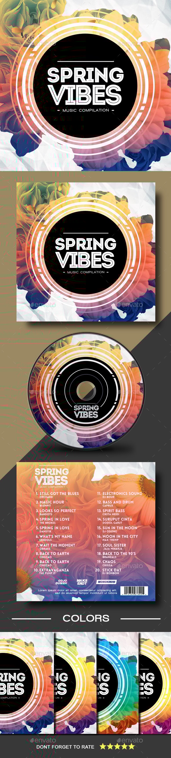 Spring Vibes CD Cover Artwork, Print Templates | GraphicRiver