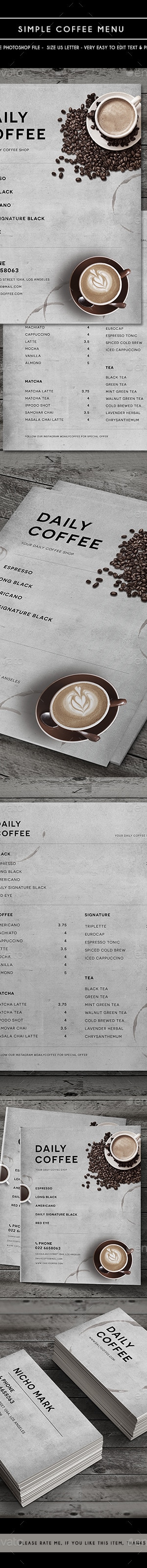 Simple Coffee Menu, Print Templates | GraphicRiver