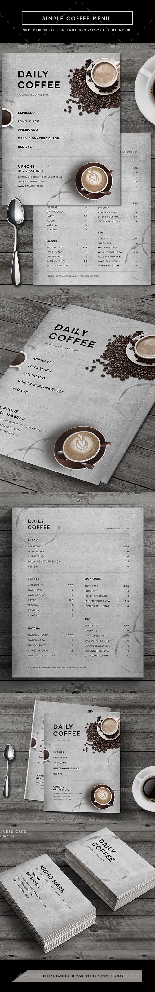 Simple Coffee Menu, Print Templates | GraphicRiver