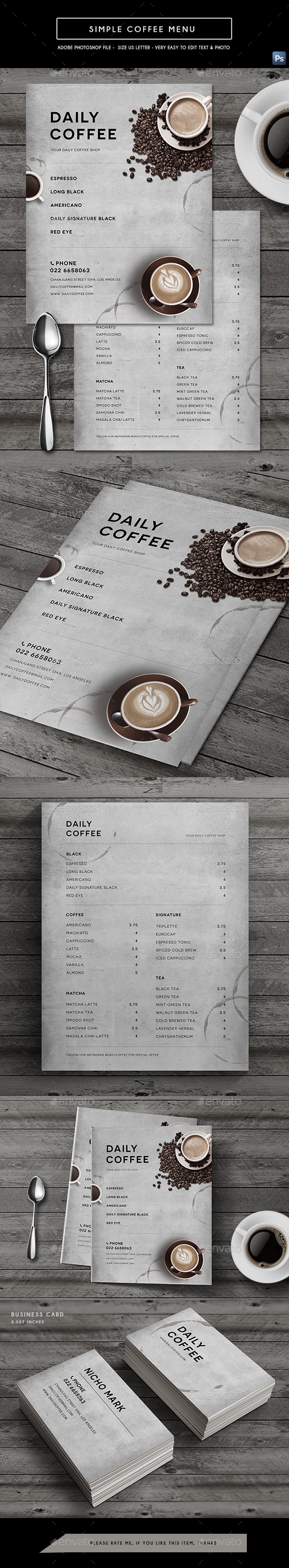 Simple Coffee Menu, Print Templates | GraphicRiver