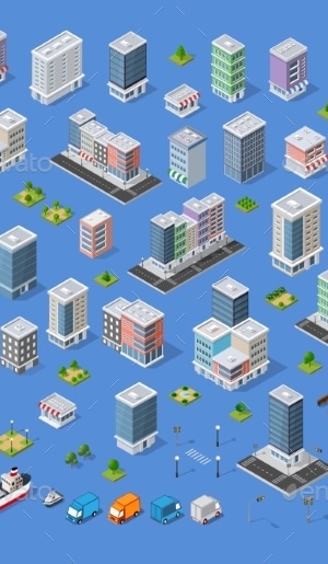 Building City Map Kit, Vectors | GraphicRiver