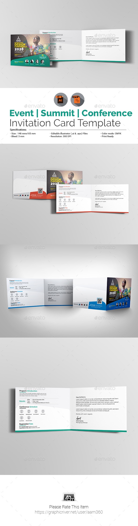 Event/Summit/Conference Invitation Card, Print Templates | GraphicRiver