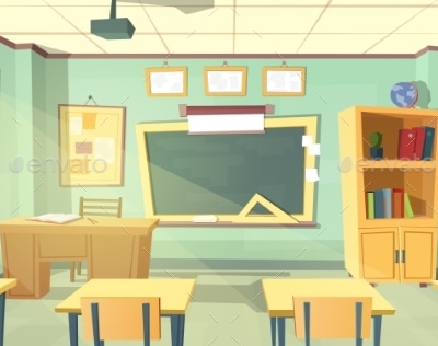 Vector Cartoon Illustration of School Classroom, Vectors | GraphicRiver