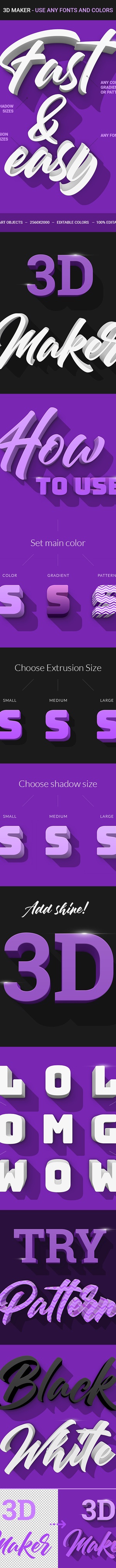 3D Maker - Text Effects, Add-ons | GraphicRiver