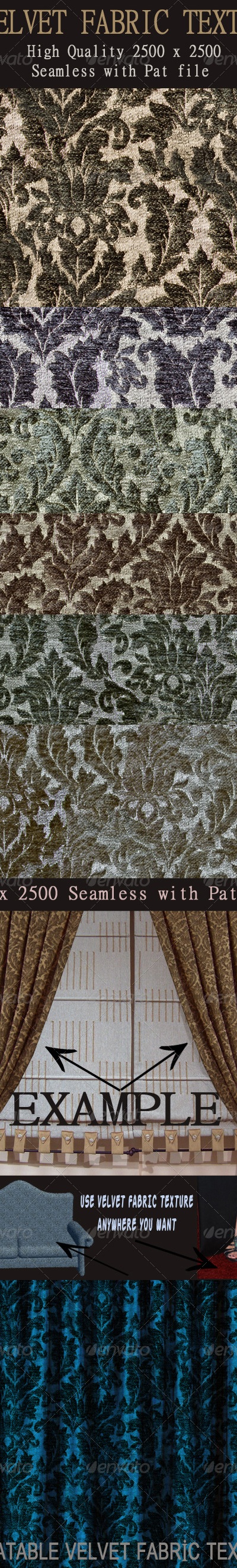 6 Seamless Velvet Fabric Textures, Textures | GraphicRiver