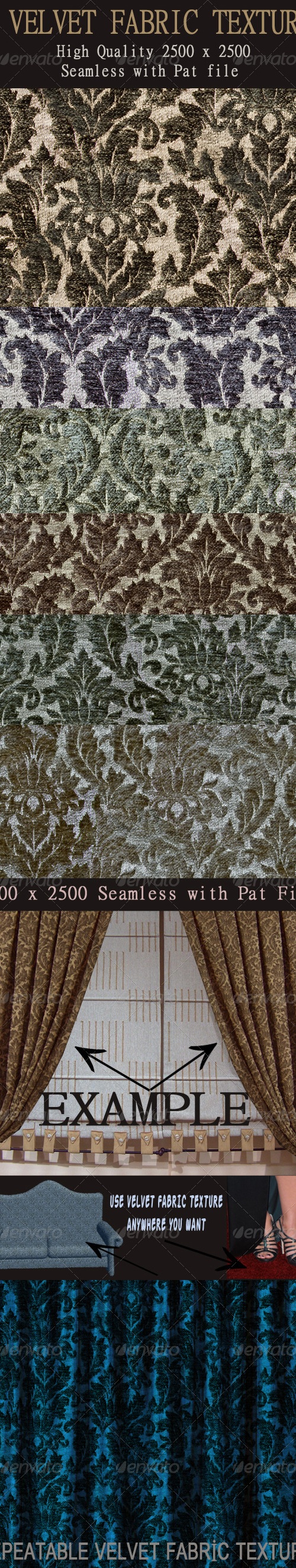 6 Seamless Velvet Fabric Textures, Textures | GraphicRiver