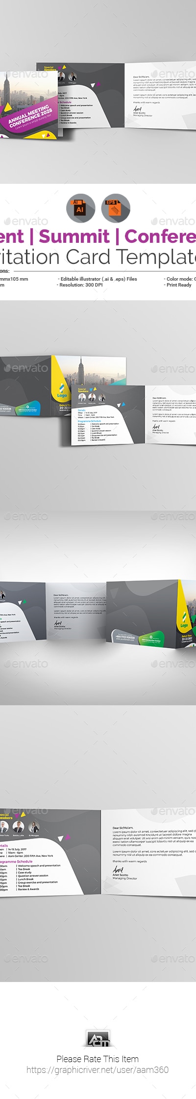Event / Summit / Conference Invitation Card, Print Templates | GraphicRiver