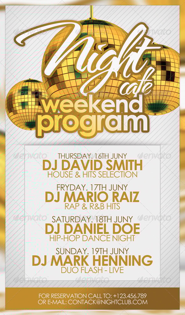 Weekend Program Flyer Template, Print Templates | GraphicRiver