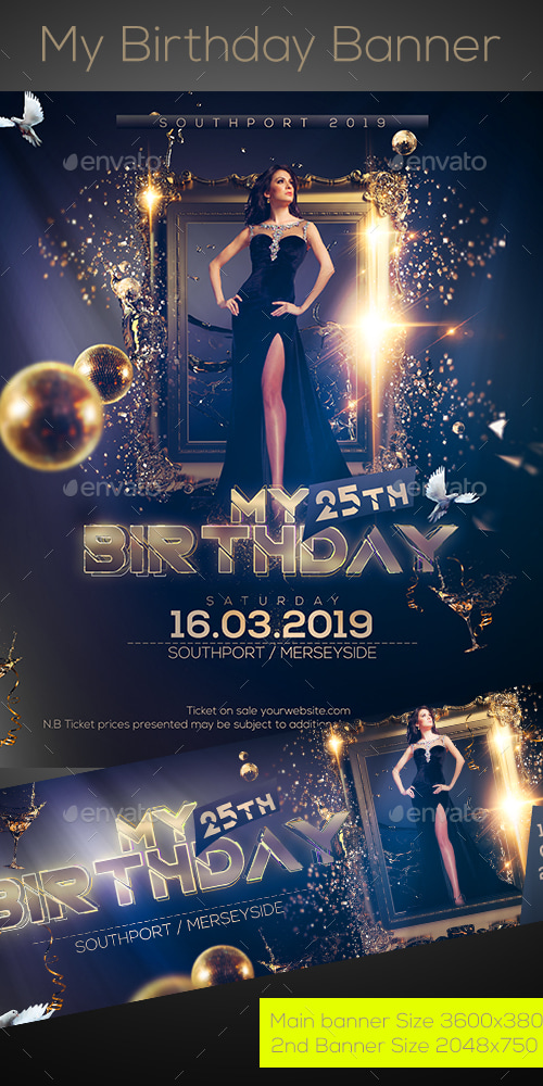 My Birthday Banner, Web Elements | GraphicRiver