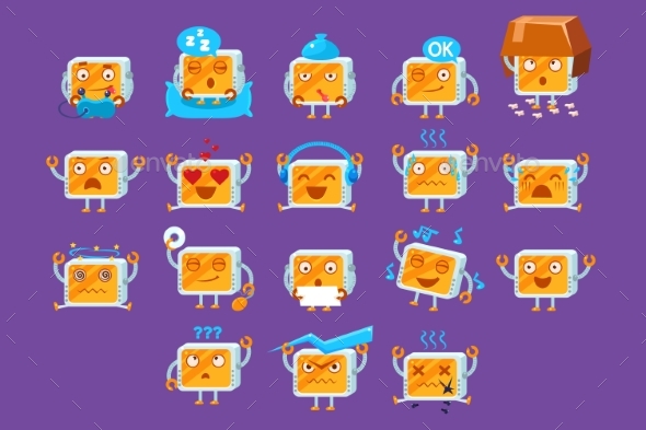 Computers Cartoon Characters , Vectors | GraphicRiver