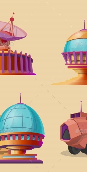 Vector Set with Objects for Space Exploration, Vectors | GraphicRiver