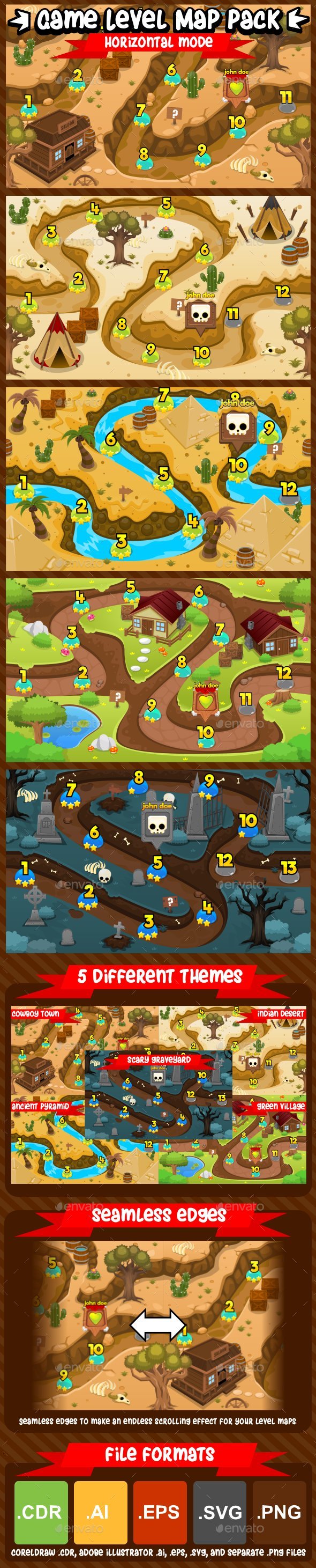 Game Level Map Pack 3, Game Assets | GraphicRiver