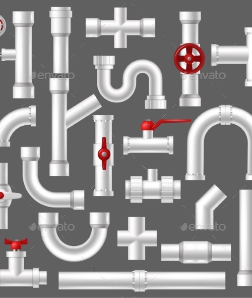 Pipe Vector Plumbing Pipeline or Piped Tubing, Vectors | GraphicRiver