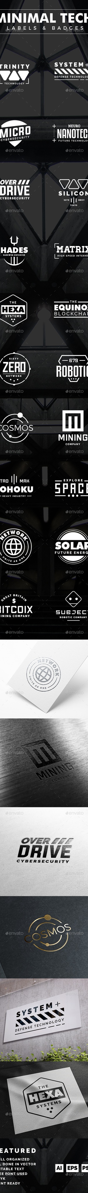 Minimal Tech Label and Badges, Web Elements | GraphicRiver