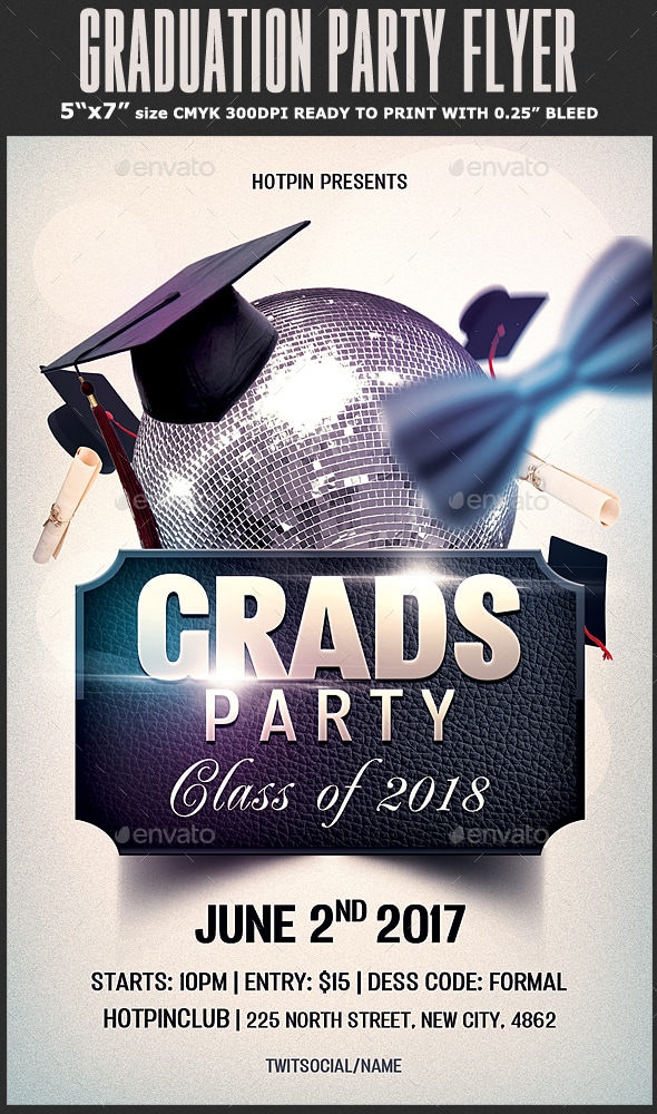 Prom / Graduation Party Flyer Template, Print Templates | GraphicRiver