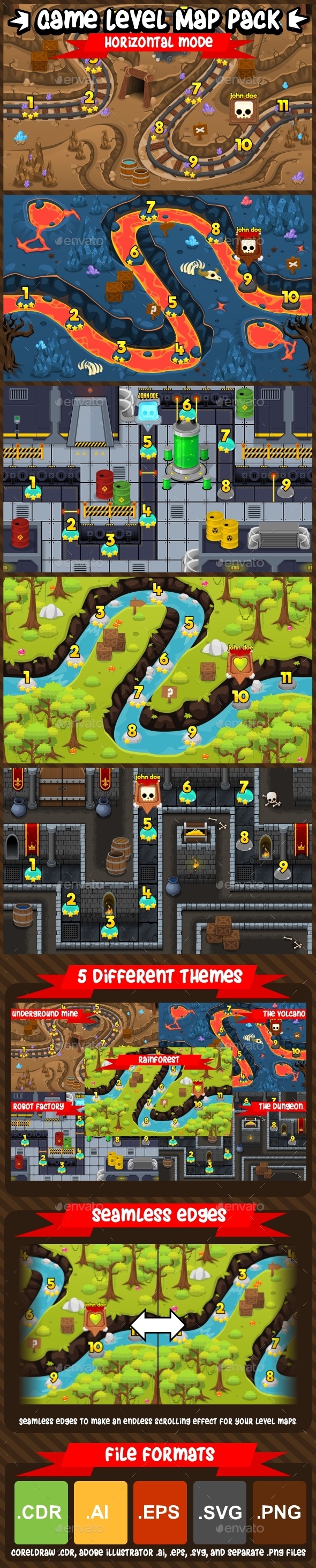 Game Level Map Pack 4, Game Assets | GraphicRiver