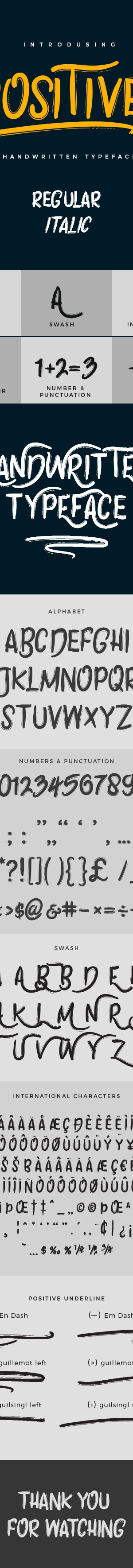 Positive Typeface, Fonts | GraphicRiver