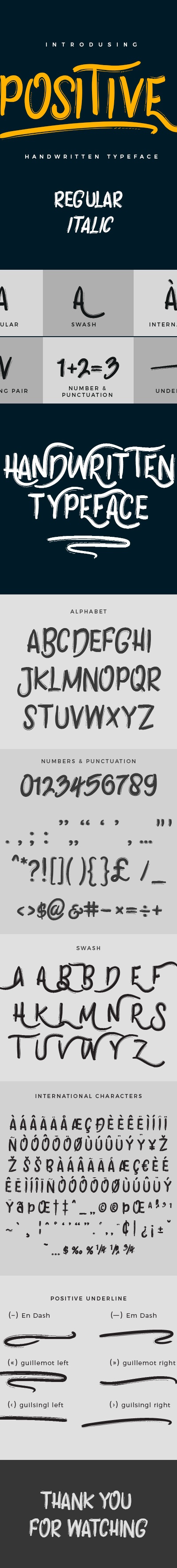 Positive Typeface, Fonts | GraphicRiver