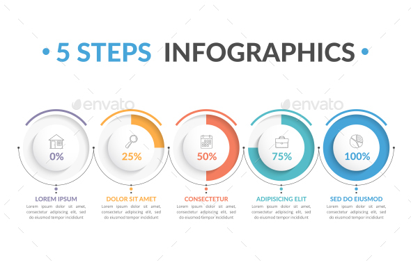 Process Diagram with 5 Steps, Infographics | GraphicRiver