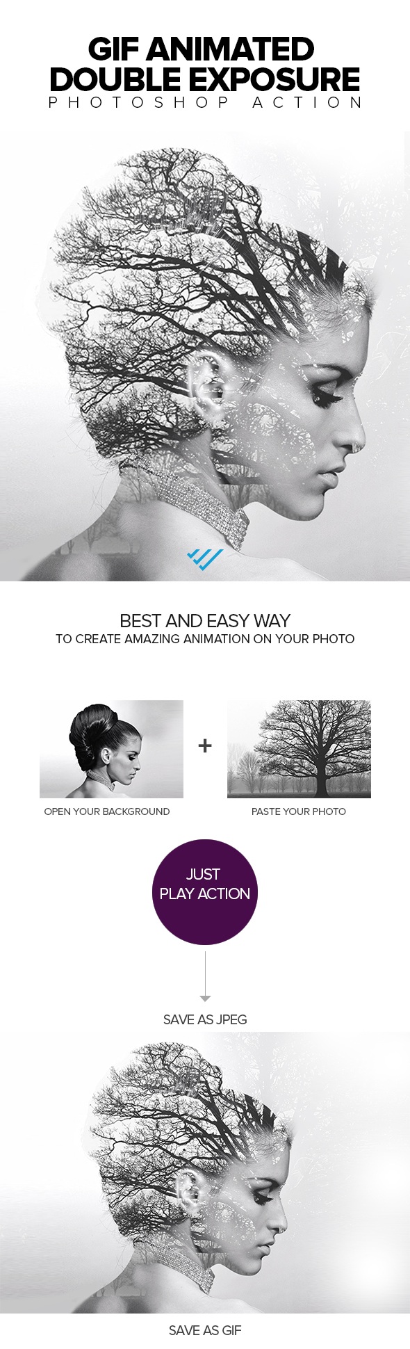Gif Animated Double Exposure Photoshop Action, Add-ons | GraphicRiver