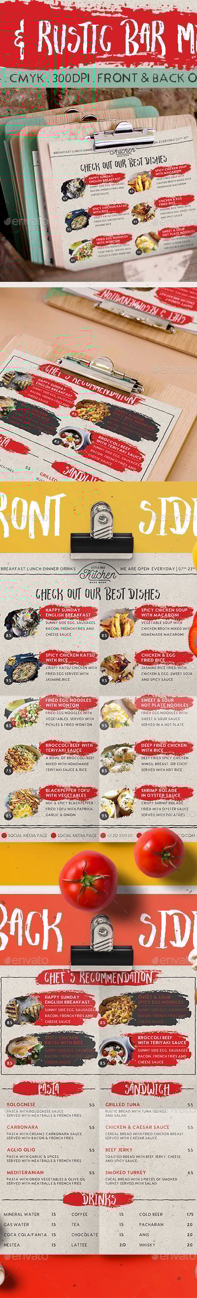 Fun & Rustic Bar Menu, Print Templates | GraphicRiver