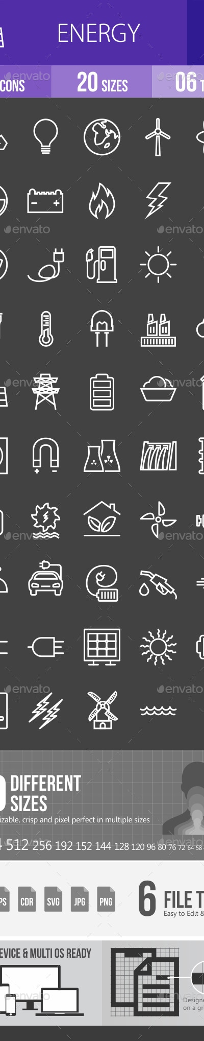 Energy Line Inverted Icons, Icons | GraphicRiver