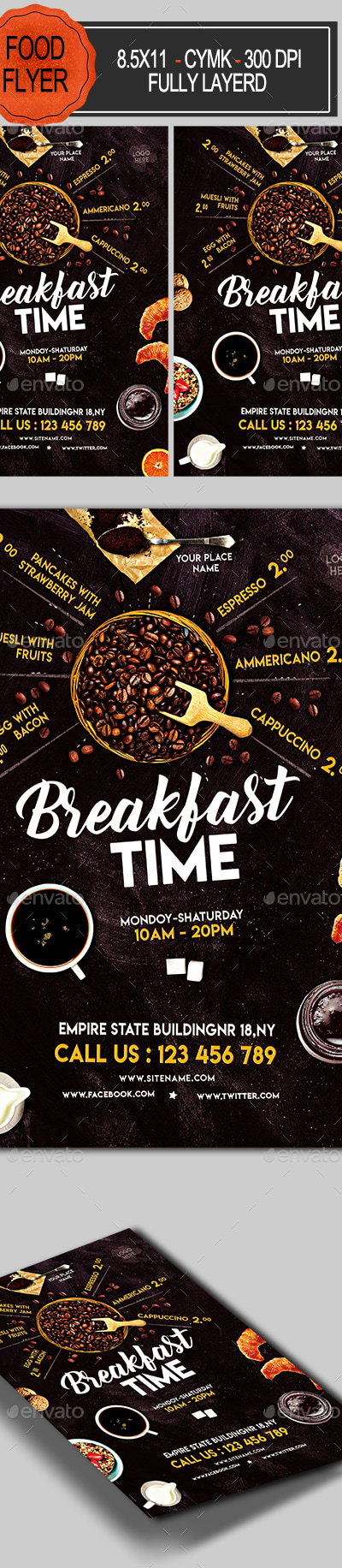 Breakfast Time Flyer, Print Templates | GraphicRiver