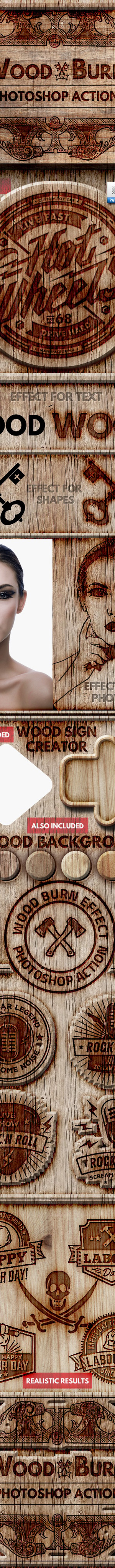 Wood Burn Effect Photoshop Action, Add-ons | GraphicRiver