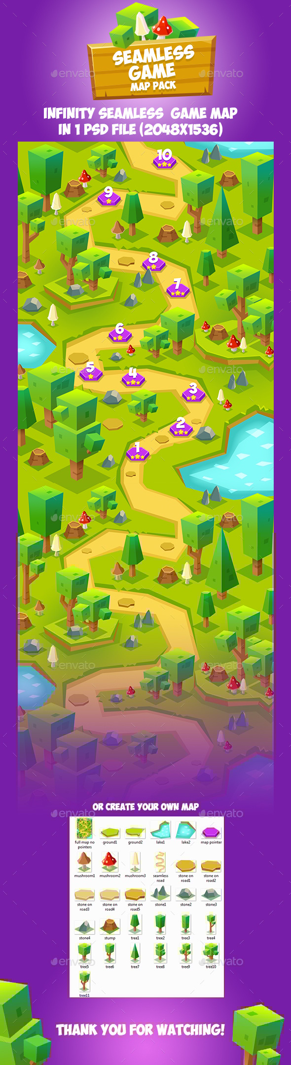 Geometric Seamless Game Map, Game Assets | GraphicRiver