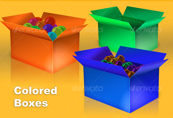 Colored Boxes, Graphics | GraphicRiver