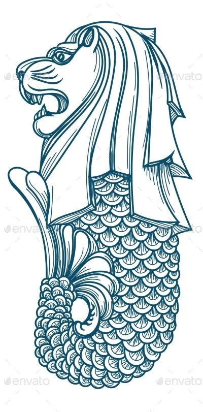 Singapore Merlion Icon, Vectors | GraphicRiver