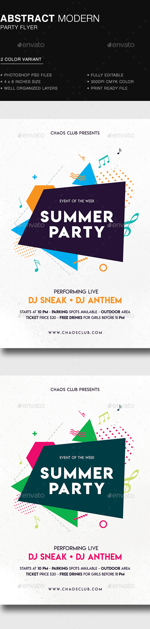 Abstract Party Flyer, Print Templates | GraphicRiver