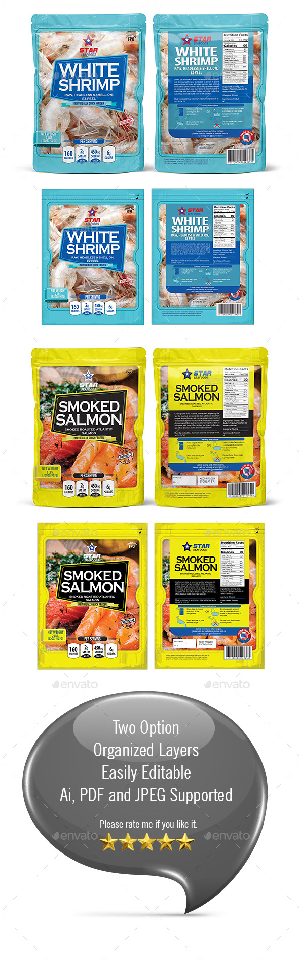 Seafood Packaging Template, Print Templates | GraphicRiver