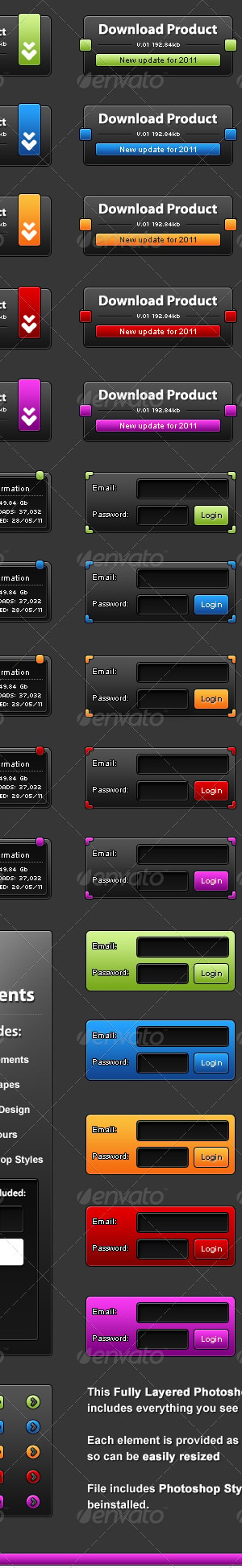 Slick UI Elelments - Web Design Interface Elements, Web Elements ...