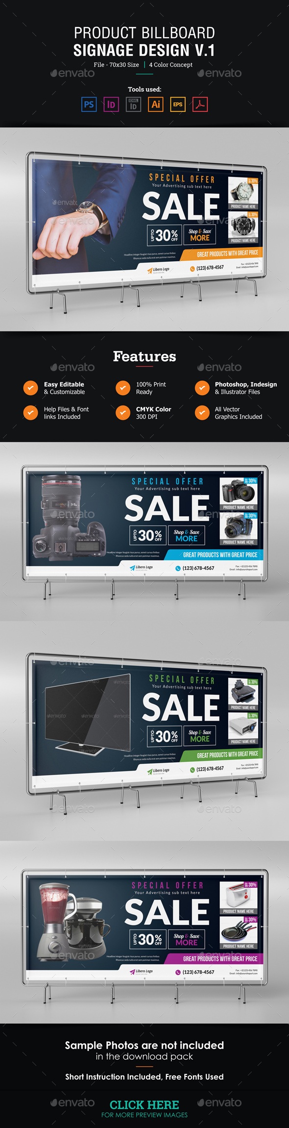 Product Promotion Billboard Signage Design v1, Print Templates ...