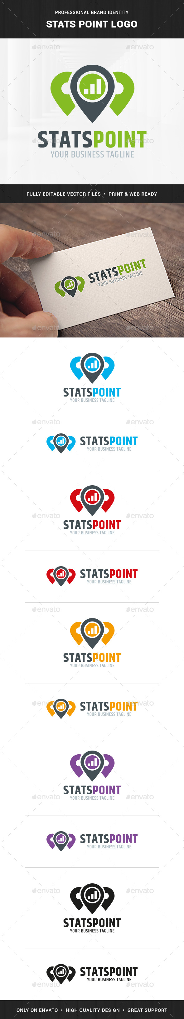 Stats Point Logo Template, Logo Templates | GraphicRiver